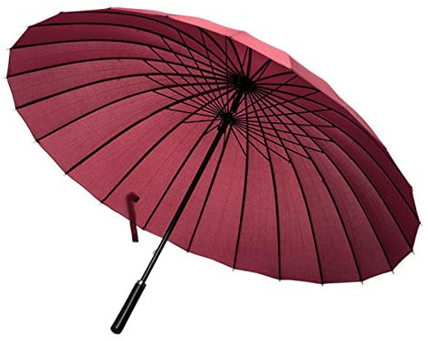 Meichoon Regenschirm Groß 24 Rippen Sturmfest XXL, Mode Langen Griff Geraden Regenschirm, Anti-Uv-Sonne/Regen Winddicht Wasserdichte Reise Golfschirm