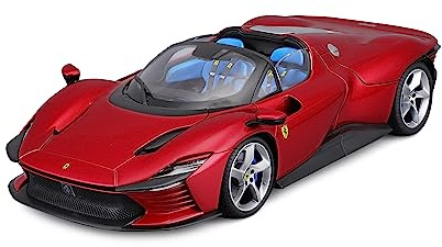 Bburago - Ferrari Signature Daytona SP3 - Riproduzione del veicolo in scala 1/18 - Rosso metallo - Giocattolo per bambini da collezione a partire dai 14 anni - 16913R