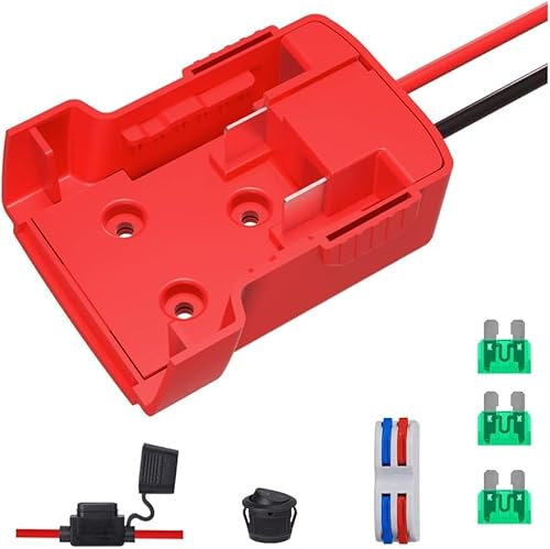 Power Wheels Adapter for Milwaukee,M18 18V Power Wheels Battery Conversion Kit 14AWG Wire with Fuse Holder and 3PCS 30Amp Fuses & Wire terminals for DIY, RC Toys and Robotics (2)