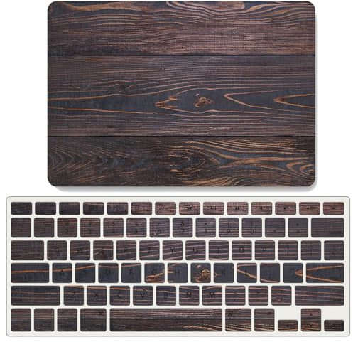 JZ Wood Grain Fall Für MacBook Air 15 with M2 (Models: A2941) Hartschalenkoffer mit Keyboard Cover Set - H