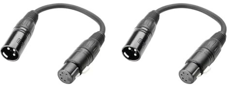 Adam Hall Cables 3 STAR DHM 0020 - DMX Adapter XLR female 5 Pol auf XLR male 3 Pol 0,2 m (Packung mit 2)