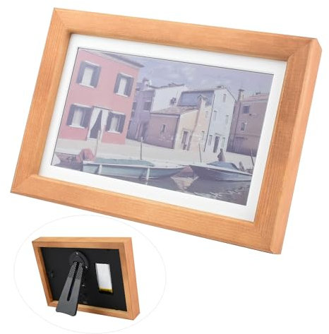 Waveshare 7.3inch ACeP 7-Color E-Paper with Solid Wood Photo Frame, Ultra-Long Standby, 800 × 480 Resolution, Batt Included