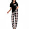 SamHeng Women's Pyjama Set Round Neck Short Sleeve Tops and Long Pants Soft Sleepwear Loungewear Summer Pjs Set Casual Nightwear for Ladies(Pink/L)