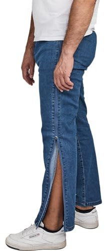 Dobsom Amarillo Reha Hose Damen und Herren | Jeans mit durchgehendem Reischverschluss | Elastischer Bund mit Kordelzug | Grösse XS-5XL Unisex