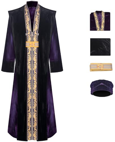 Foanja Dumbledore Kostüm mit Hut Herren Verkleidung Magische Akademie Schulleiter Directeur Dumbledore Anzug für Halloween Karneval Geburtstag Party Maskerade Fancy Costume