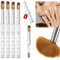 LEDSUUEI 4PCS Acrylic Nail Brush 【100% Pure Kolinsky】Size 6/10/12/14 Acrylic Brushes for Nails，Nail Art Brushes for Acrylic Powder, Kolinsky Acrylic Nail Brush for Professional Manicure Home Salon