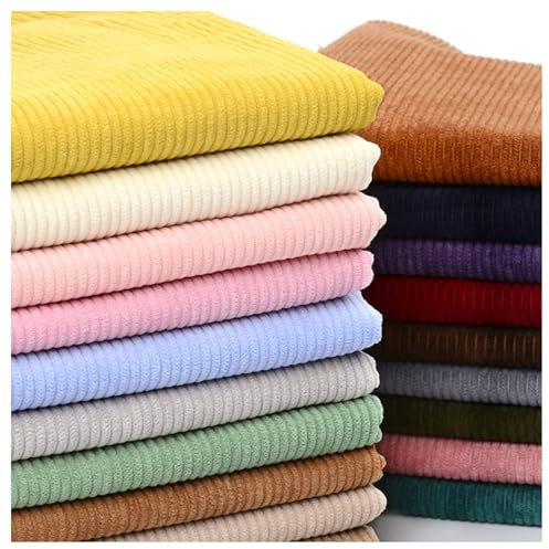 Kord-Stoff Nähen Kunsthandwerk Materialien Gerippter Cordstoff Cordmaterial Perfekt zum Nähen, Basteln, Heimdekoration Projekte, Mantel, Hemd, Kleid, Hose, Kostüm, Sofa, 50x155cm(Color:Yellow)