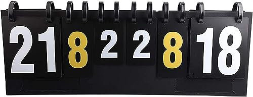 WQZStar Ballspielanzeigetafel Heimanzeigetafel 6 Anzeigetafel Fußball Tennis Basketball Torschütze Indoor Outdoor Sportanzeigetafel (Farbe: Schwarz, Größe: 70 x 24 cm)