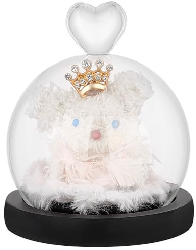 PH PandaHall Herz Cloche Bell Jar, Glas-Display-Kuppel-Cloche mit schwarzem Holzsockel für Pflanzen Blumen Display Lehm Sukkulenten Fee Schneekugel Kristall Strand Sand Display