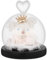 PH PandaHall Herz Cloche Bell Jar, Glas-Display-Kuppel-Cloche mit schwarzem Holzsockel für Pflanzen Blumen Display Lehm Sukkulenten Fee Schneekugel Kristall Strand Sand Display