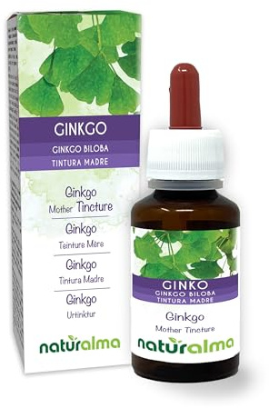 Ginkgo (Ginkgo biloba) foglie Tintura Madre analcoolica Naturalma - Estratto liquido gocce 60 ml - Integratore alimentare - Vegano