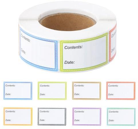 500 Pezzi Etichette Congelatore, Etichette Adesive Personalizzate 40x25mm, Etichette per Frigorifero, Resistenti Olio e Acqua, Etichette Nome Data, Etichette Alimenti per Marmellate Ufficio Cucina (A)