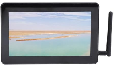 Asixxsix Pantalla Táctil Capacitiva de 7 Pulgadas, 1024x600 16:9 Ángulo de Visión Completo Android 7.1.1 WiFi HDMI Monitor Portátil Computadora de Panel Integrado (Enchufe Europeo 100‑240