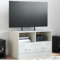 Sufrk Mueble para TV blanco 67 x 39 x 44 cm de acero - Mueble para TV - Mueble industrial - Mesa baja - Estilo vintage - Ideal para salón
