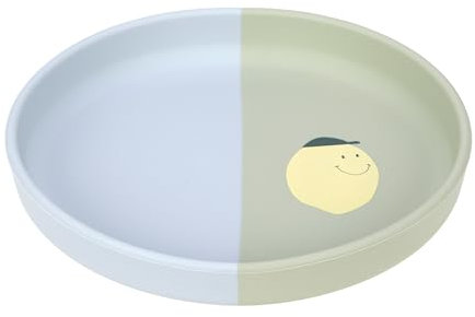 LÄSSIG Baby Silikon Kinderteller/Silicone Plate Happy Fruits Lemon