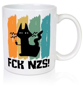 FCK NZS! | Katze - Tasse Weiss - Kaffeetasse/Geschenk/Familie