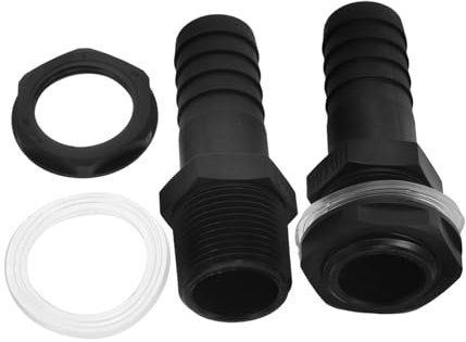 NAMOARLY Ersatzverbinder Wasserdurchfluss Steuernd für Regentonne und Gartenbewässerung Wassertank Anschlussadapter Offenes Design Kunststoff 2 Stück mit Außengewinde 25mm Tragbar