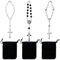 Bofanze 3 Stück Kurzer Auto Rosenkranz Kreuz Rückspiegel-Anhänger Auto Rosenkranz für Rückspiegel Kreuz-Autospiegel Hängende Zubehör mit Kreuz Anhänger für Autospiegel, Urlaubsgeschenke (Länge 18 cm)