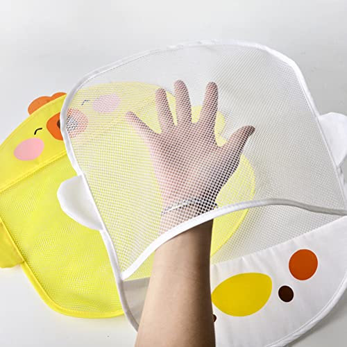 Badespielzeug Organizer Hanging Mesh Aufbewahrungstasche Badespielzeughalter Schnell Trockener Mesh Bag für Bad Spielzeug Organizer Aufbewahrungsnetz NET -Tasche (Weiße süße Ente)