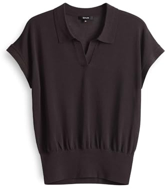 OPUS Damen Pullover | Feinstrickpullover POSARA Regular mit Polokragen Midnight Brown, 38