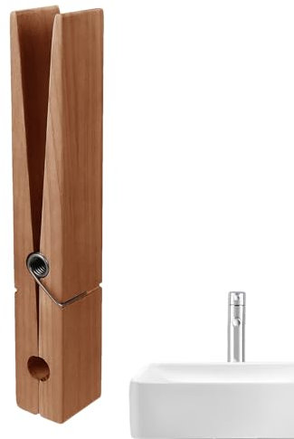 Clips De Toalla De Madera De Gran Tamaño - Soportes Gigantes De Ropa Con Base De Para Baño Y Hogar | Pinzas De Secado Para Mantas, Cortinas Y Ropa | Diseño Resistente Ahorro