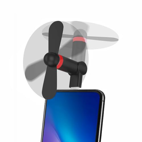Aoiutrn iPhone 15 Mini Air Phone Fan Portable Dock Cool Cooler Type-C Handy Fan [180 drehbar] Kompatibel mit Pixel 3/3XL/2/2XL/XL/HTC/iPhone 15 und mehr