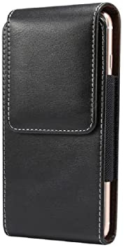 DFV mobile - Vertical Leather Case with Belt Loop for Huawei P60 Pro (2023) - Black