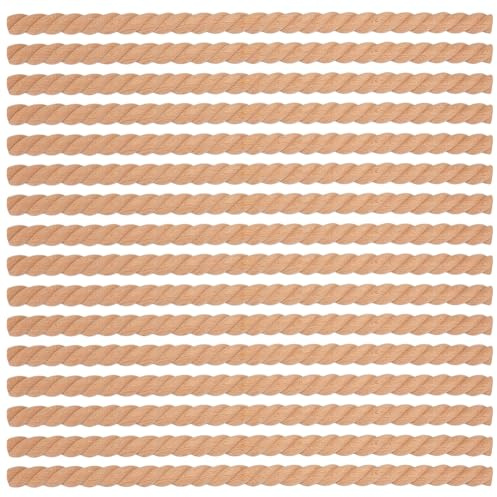 BENECREAT 16Pcs 3D Decorative Wood Trim, 40.4cm/15.9 Inch Decorative Wood Molding DIY Trim for Furniture Door Mirror Cabinet Dresser Border Molding (Twisted Pattern)