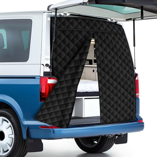 Magnetischer Thermischer Heckklappe 155 * 150cm, Winddichter Schalldämmender Vorhang Thermisch Winter for Die meisten Nutzfahrzeuge, Wohnmobile, for T5 T6 T6.1 California/Caddy/Trafic
