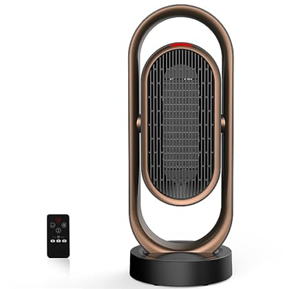 Houszy 1800W PTC Ceramic Fan Heater with Ventilation Mode, Dust-Proof Filter, Thermostat 25–35°C, 90° Oscillation, LED Indicator Light, Hidden Handle, Tip-Over & Overheat Protection