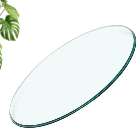 Table de Patio Ronde en Verre trempé Transparent qualité supérieure (38-45-48-52-65-78 cm)(60CM (23.6IN))