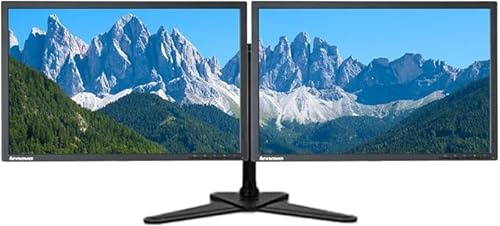 Lenovo Dual monitor Bundle Set - 2x 23 Inch Full HD 1080p LED Monitor, HDMI DISPLAY VGA Ports, Dual Monitor Leg Base Stand (Renewed)