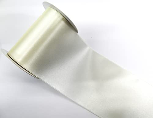 CaPiSo 10m feinstes Satin-Schleifenband 10cm Premium Geschenkband Dekoband Dekorationsband Dekoration in 10cm Breite (Creme)
