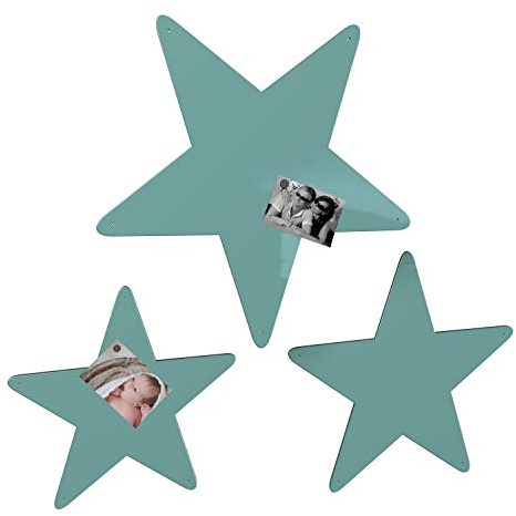 Colours-Manufaktur Stern Magnetwand 3er-Set - viele XXL groß Hochglanz (türkis (RAL 6027 lichtgrün glänzend))