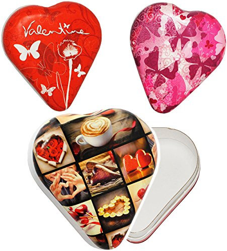 alles-meine.de GmbH 3 Stück Geschenkherzen - Herzform - 12,5 cm großes - Herz zum Befüllen - Geschenkverpackung - Schachtel/Schatulle/Box/Dekoration/Geschenk - Mädc..