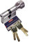 ABUS XP20S KXP20S Knaufzylinder Länge Z30/K30mm K=Knaufseite, mit Sicherungskarte und 4 Schlüssel mit Design-Clip, mit SKG** Bohrschutz