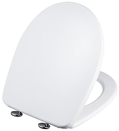 Bisk WC-Sitz Vista, D Form mit Soft Close Deckel, weiß, 36,2 x 44,5 x 3 cm