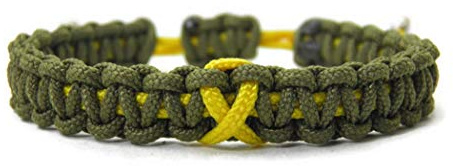 HanseCharms-Paracord Armband Verstellbar-Gelbe Schleife-Yellow Ribbon-Solidarität Soldaten-Awareness Armband-Bewusstsein