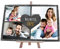 wandmotiv24 Schiefertafel Bester Papa, 30x20cm, Personalisiert mit Ihren Farbfotos, Aufsteller, 3 Bilder inkl. Spruch & Herz, Holz-Staffelei, Natur Schieferplatte, Foto-Geschenk, Deko M0318
