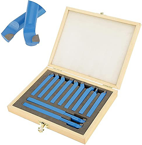 Juego de herramientas de torneado de carburo de tungsteno para tornos de metal, 11 piezas de 8 x 8 mm, herramientas de torneado de punta de carburo de tungsteno, juego de herramientas de corte con