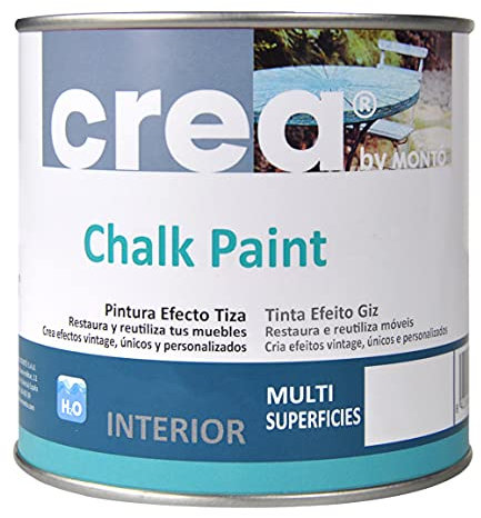 Pintura a la Tiza – Chalk Paint – Pinturas para decoración, restauración de muebles, madera – Pintura efecto Tiza (500ml) (Gris Gabardina)