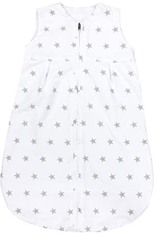TupTam Baby Sommer Schlafsack 0.5 TOG aus OEKO-TEX zertifizierten Materialien, Farbe: Sterne Grau, Größe: 80-86
