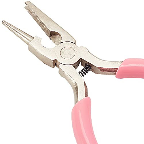 SUNNYCLUE 4.9(5) cm Konkave Und Runde Zange Schmuckzange Drahtschlaufenzange Mini-Präzisionszange Drahtbiegewerkzeuge Für DIY-Schmuckherstellung Hobbyprojekte Rosa