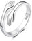 Zolkamery Umarmungsring Silber 925 Herren Ringe, 925 Sterling Silber Umarmung Paare Ringe, Verstellbar Umarmende Hände Trauringe Eheringe Verlobungsring, Unisex Veränderbar Zehenringe Öffnen Ring