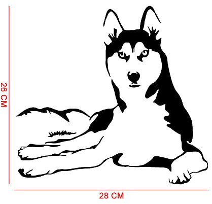 Ekakashop Auto aufkleber 2 Stück SIBIRISCHER HUSKY-HUND abnehmbare Auto Aufkleber Tiere Autoaufkleber Auto Styling Aufkleber PVC Wasserdichter Sticker Auto Dekor Zubehör 28cm* 26cm
