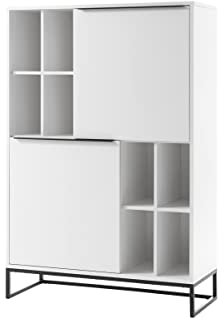 möbelando Highboard >Lille< (BxHxT: 100x149x40 cm) in weiß - 100x149x40 (BxHxT)