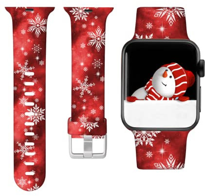 Laffav Kompatibel mit Apple Watch Armband 42 mm, 44 mm, 45 mm, 46 mm, 49 mm, für Damen und Herren, weiches Silikon, farbechtes Muster, für iWatch Serie 10/9/8/7/6/5/4/3/2/1 SE Ultra,