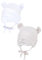 TupTam Baby Erstlingsmütze mit Ohrenklappen 2er Pack, Farbe: Weiß/Beige/mit Ohren, Größe: 62-68