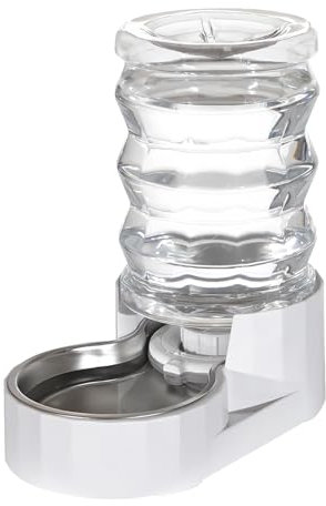 RIZZARI Automatic Pet Waterer, Gravity Stainless Steel Water Dispenser, 100% BPA-Free, Large Capacity Water Feeder for Cats and Small and Medium-Sized Dogs (3L)