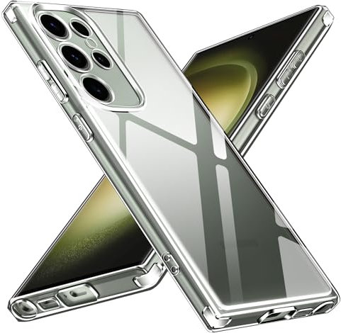 ivoler Nie Vergilbung Klar Hülle für Samsung Galaxy S23 Ultra 5G, [Militärischer Schutz] [Kameraschutz] Stoßfest Kratzfest Transparent Schutzhülle, Dünn Durchsichtige Handyhülle Case